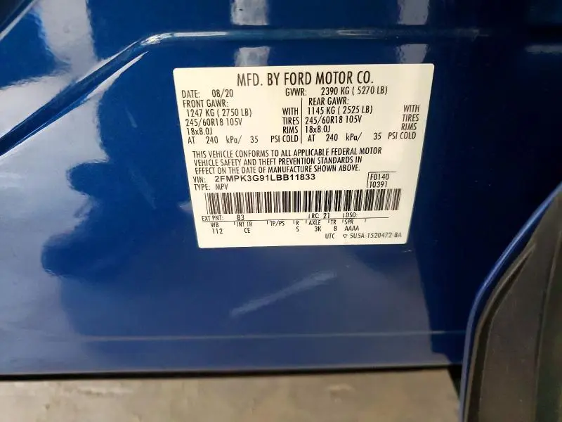 2020 FORD EDGE SE  