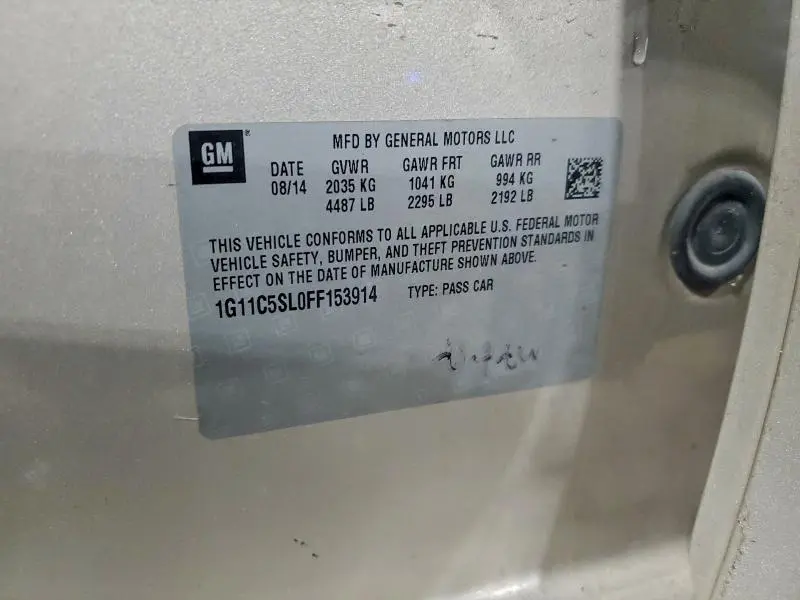 2015 CHEVROLET MALIBU 1LT  