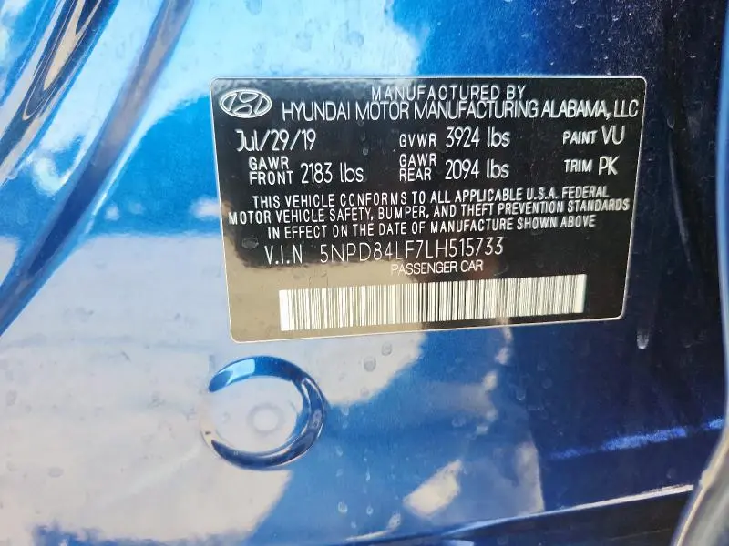 2020 HYUNDAI ELANTRA SEL  