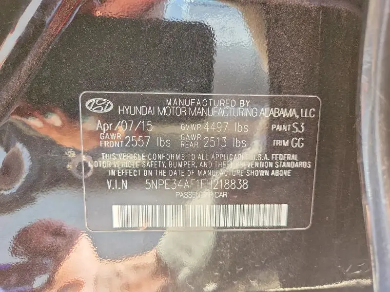 2015 HYUNDAI SONATA SPORT  