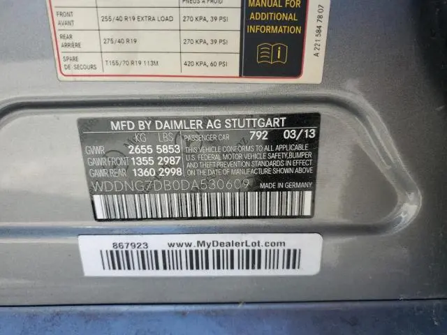 2013 MERCEDES-BENZ S 550  