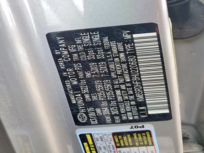 2017 HYUNDAI SANTA FE SE ULTIMATE  