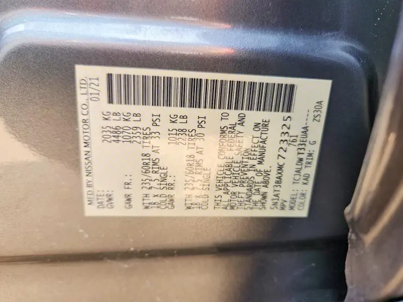 2021 NISSAN ROGUE SV  