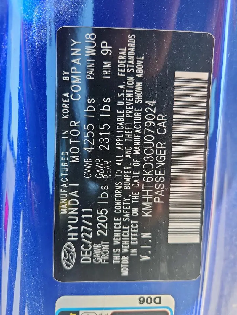 2012 HYUNDAI GENESIS COUPE 2.0T  