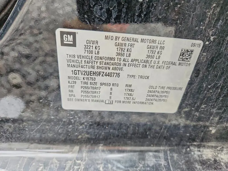 2015 GMC SIERRA K1500 SLE  