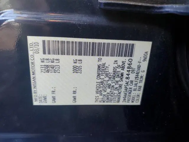 2010 NISSAN MAXIMA S  