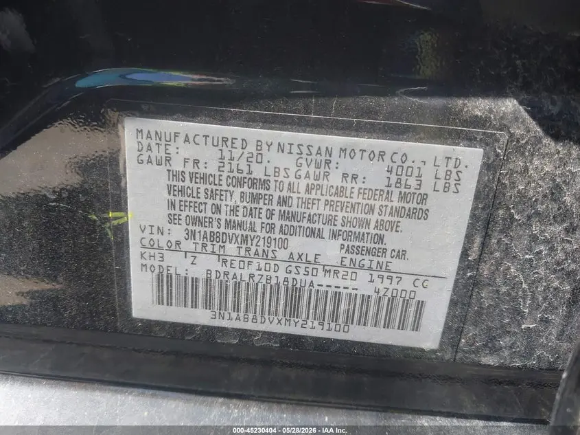 2021 NISSAN SENTRA SR XTRONIC CVT
