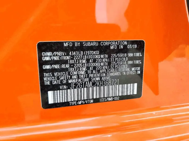 2019 SUBARU CROSSTREK LIMITED  