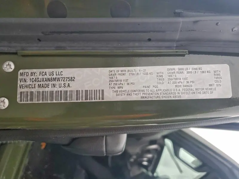 2021 JEEP WRANGLER SPORT  