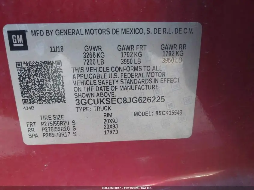 2018 CHEVROLET SILVERADO 1500 2LZ