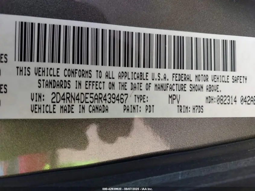 2010 DODGE GRAND CARAVAN SE