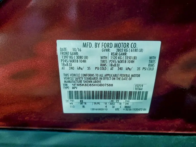 2017 FORD EXPLORER XLT  