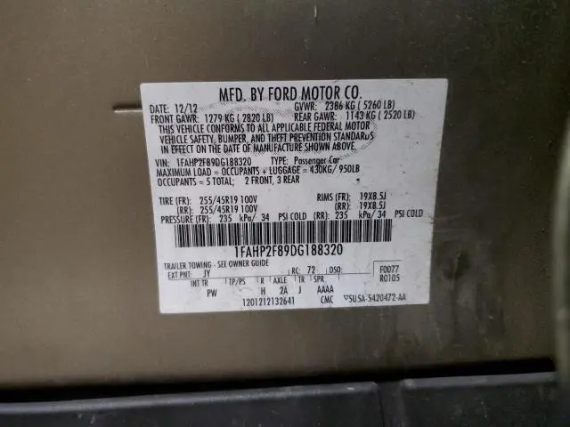 2013 FORD TAURUS LIMITED  