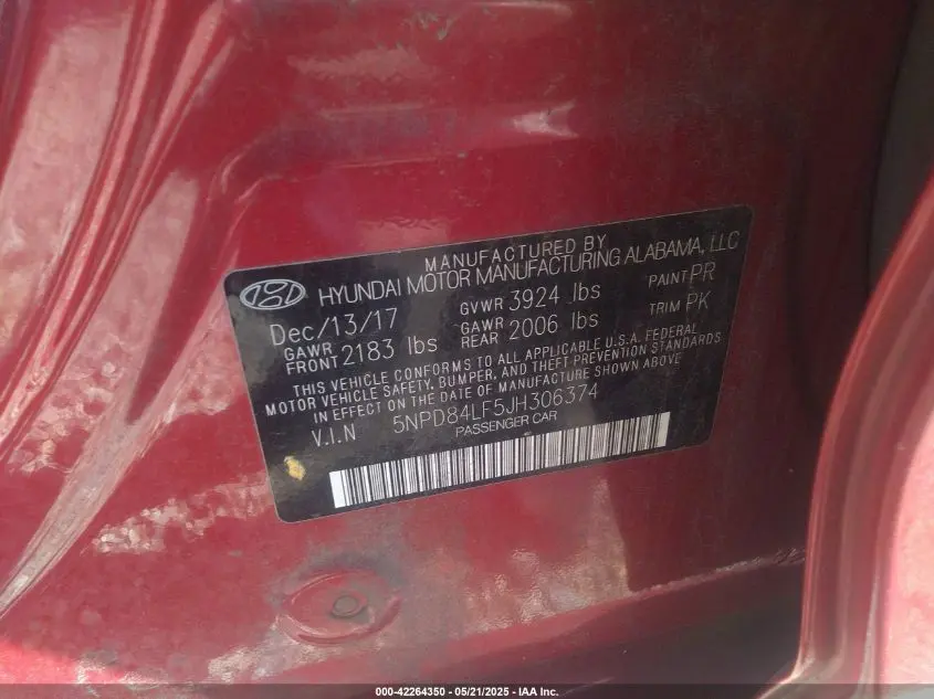 2018 HYUNDAI ELANTRA SEL