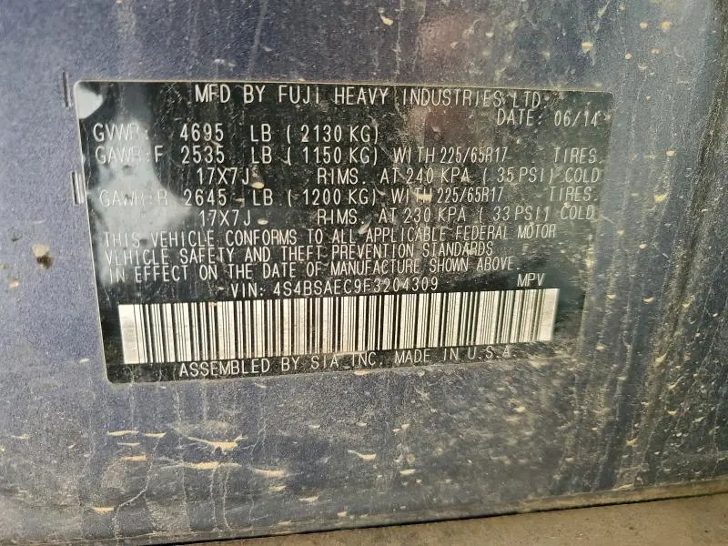 2015 SUBARU OUTBACK 2.5I PREMIUM  