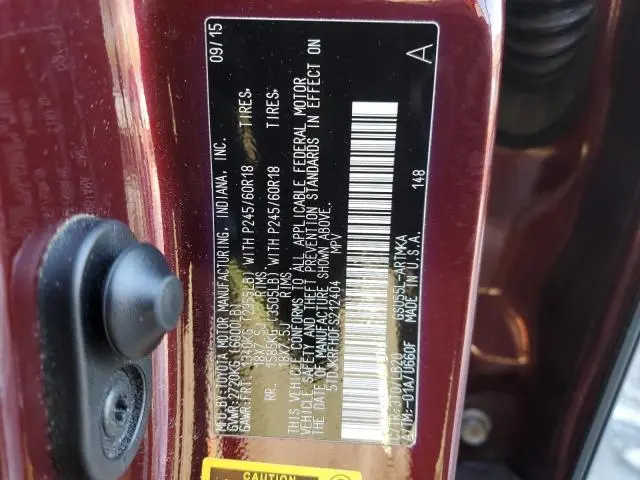 2015 TOYOTA HIGHLANDER XLE
