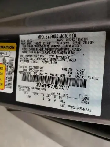 2013 FORD FUSION SE  