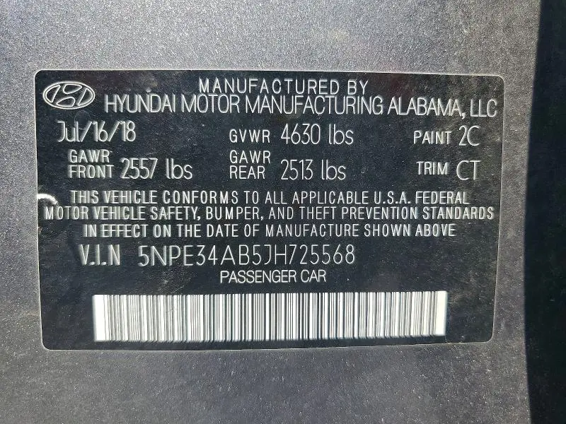 2018 HYUNDAI SONATA LIMITED 2.0T+  
