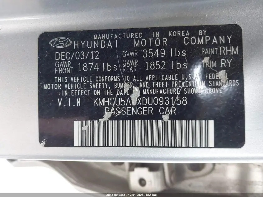 2013 HYUNDAI ACCENT SE