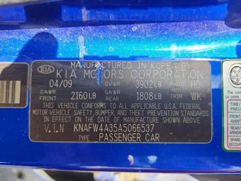 2010 KIA FORTE SX  