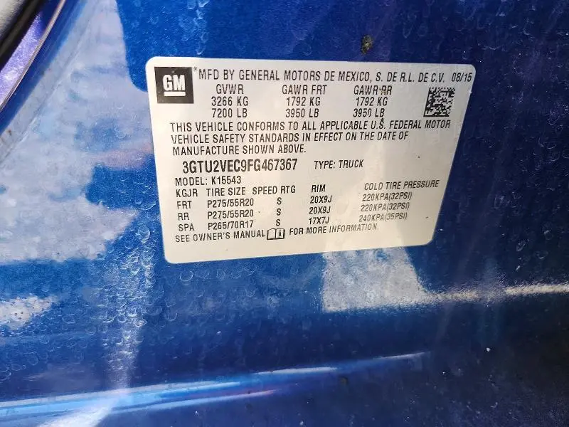 2015 GMC SIERRA K1500 SLT  