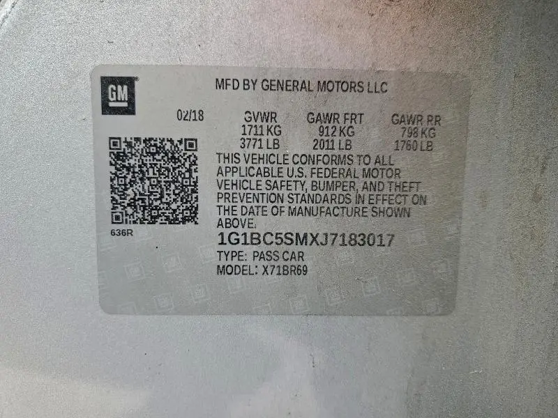 2018 CHEVROLET CRUZE LS  