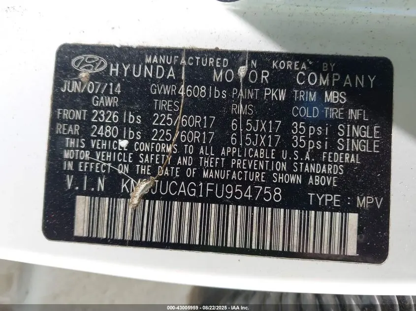 2015 HYUNDAI TUCSON SE