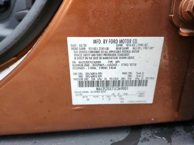 2020 FORD ECOSPORT SE  