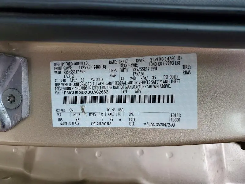 2018 FORD ESCAPE SE  