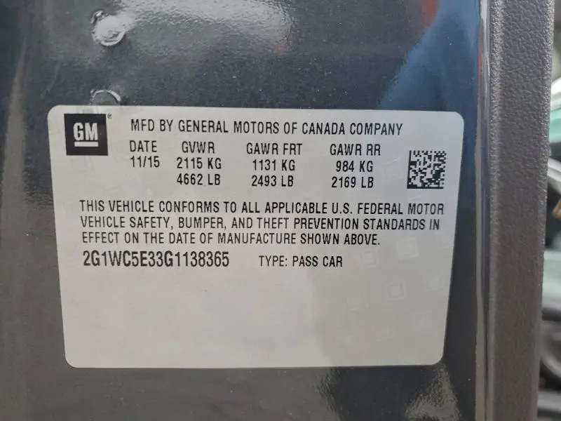 2016 CHEVROLET IMPALA LIMITED LTZ  