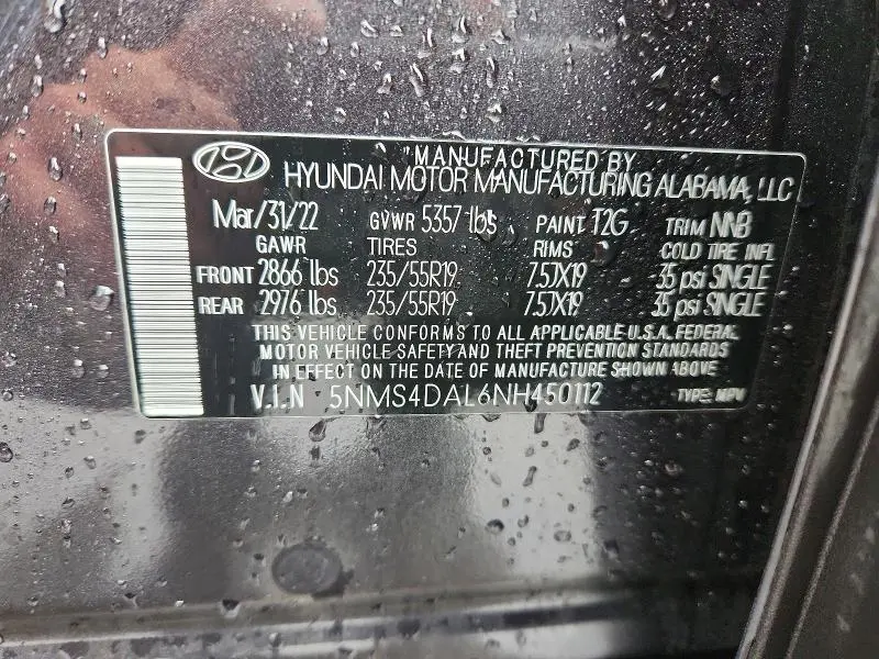 2022 HYUNDAI SANTA FE LIMITED  
