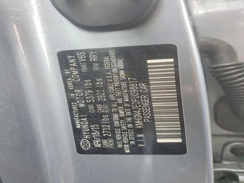 2015 HYUNDAI GENESIS 3.8L  