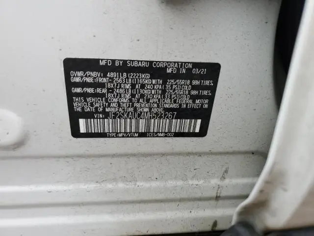 2021 SUBARU FORESTER LIMITED  