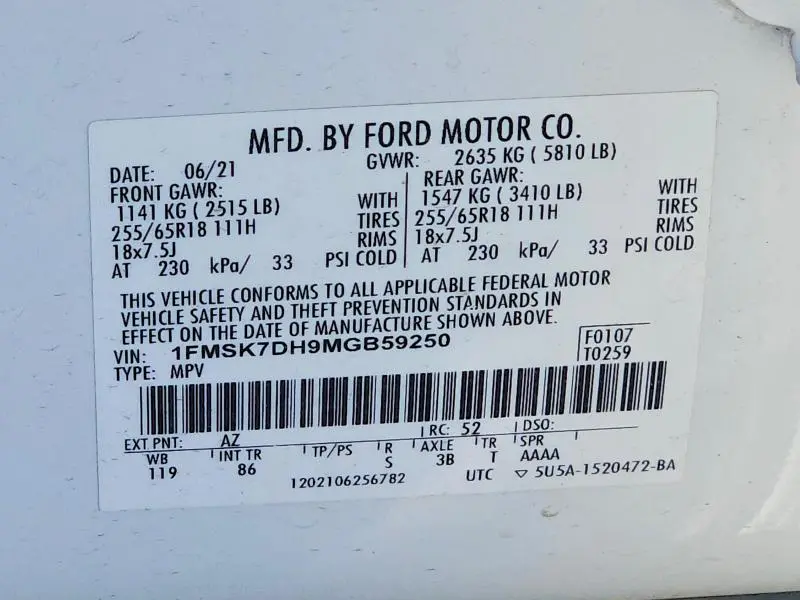 2021 FORD EXPLORER XLT  