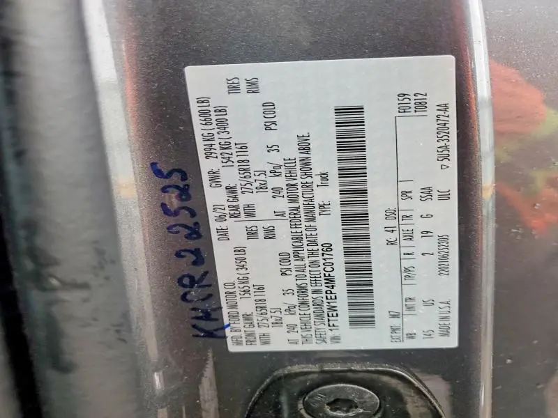 2021 FORD F150 2WD   