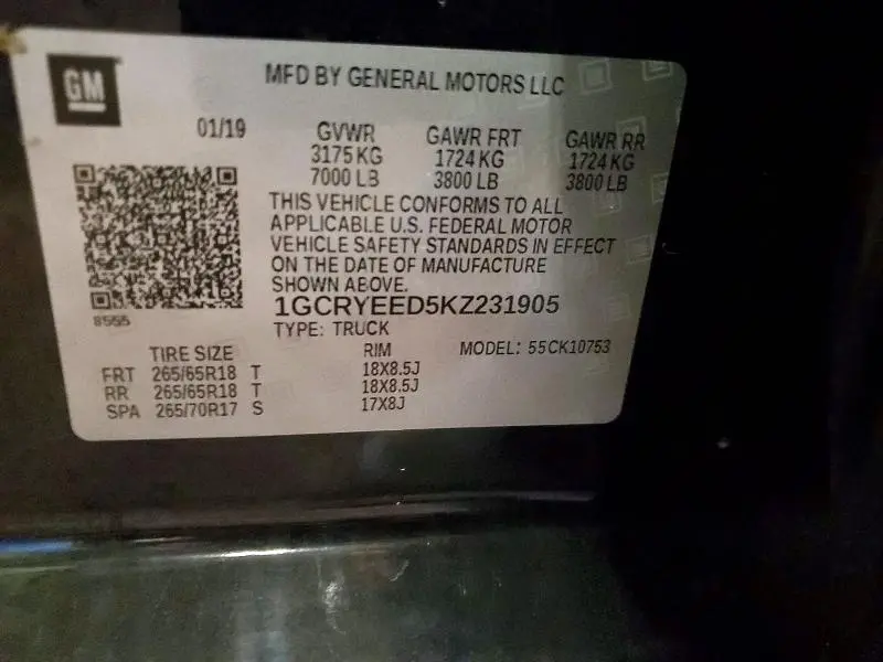 2019 CHEVROLET SILVERADO K1500 RST  