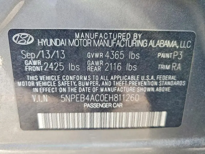 2014 HYUNDAI SONATA GLS  
