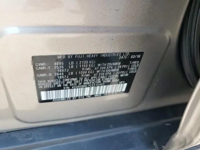 2016 SUBARU OUTBACK 2.5I LIMITED  