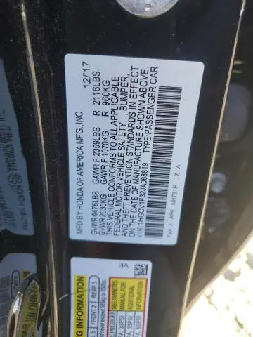 2018 HONDA ACCORD SPORT  