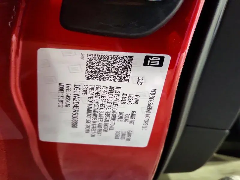 2024 CHEVROLET CORVETTE STINGRAY 1LT  