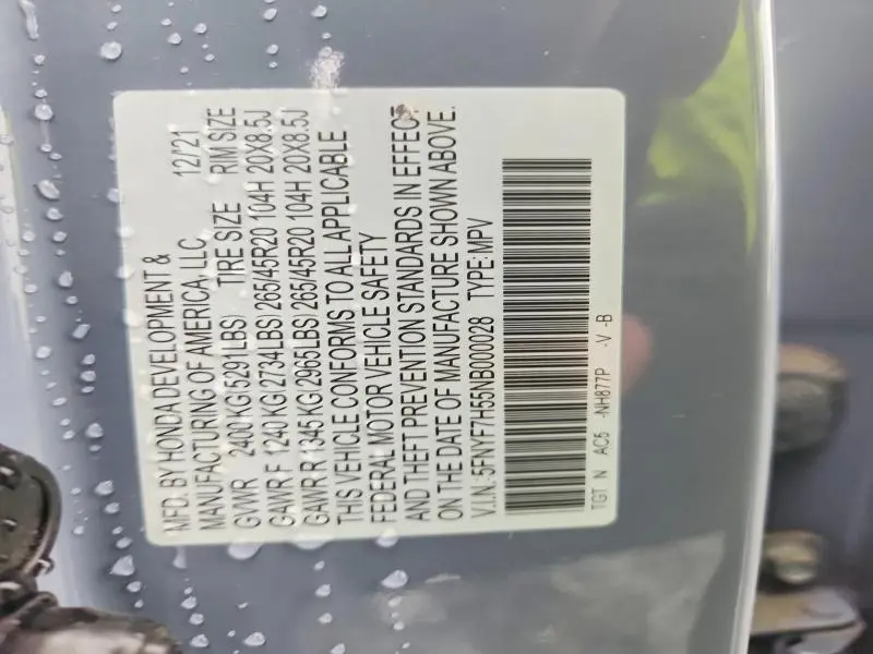 2022 HONDA PASSPORT EXL  