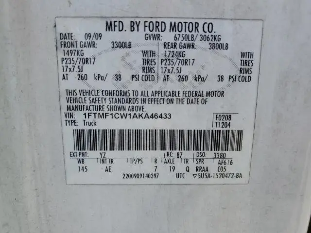 2010 FORD F150   