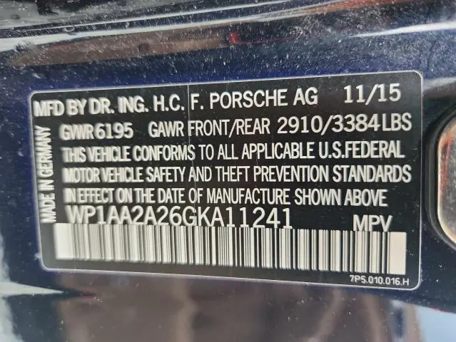 2016 PORSCHE CAYENNE   