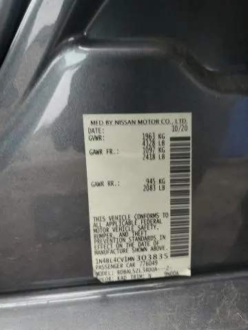 2021 NISSAN ALTIMA SR  