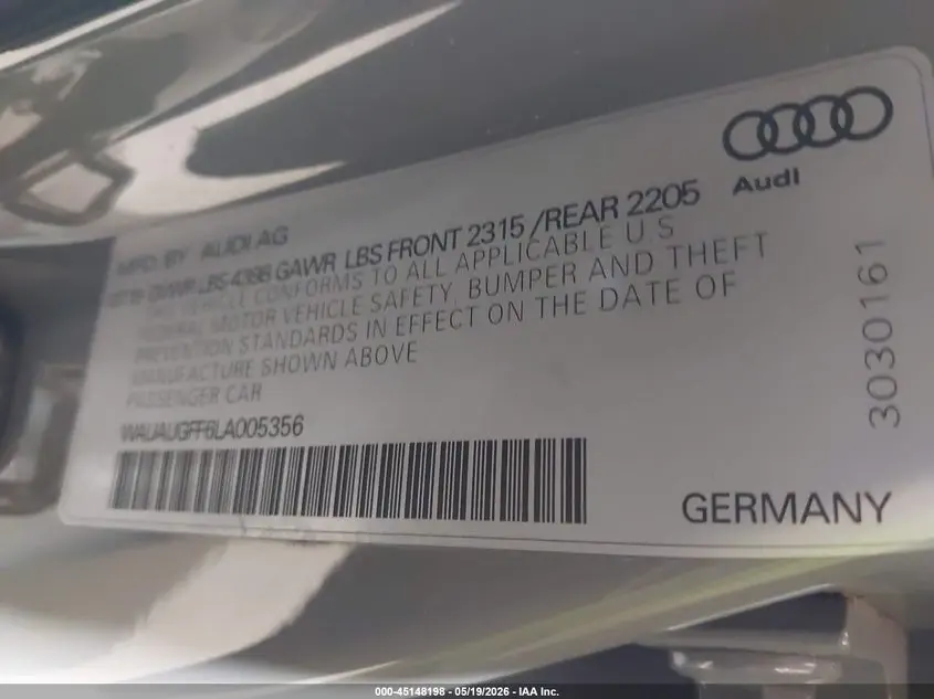2020 AUDI A3 PREMIUM 40 TFSI FRONT-WHEEL DRIVE S TRONIC