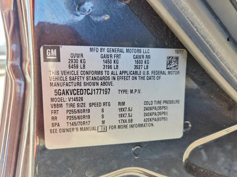2012 BUICK ENCLAVE   