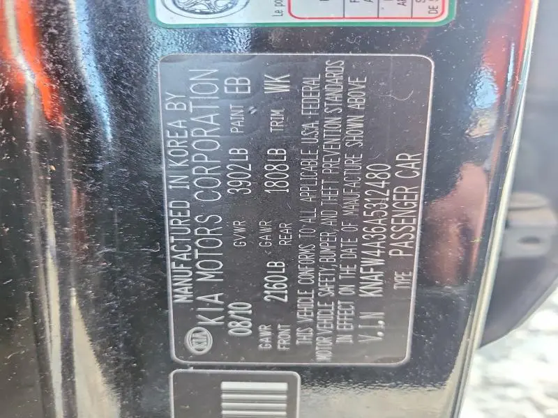 2010 KIA FORTE SX  
