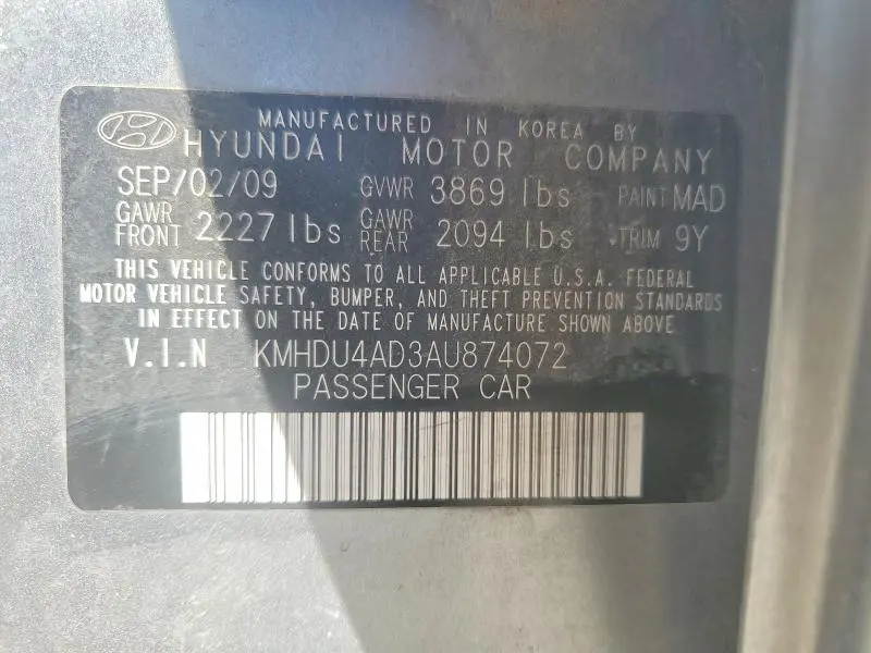 2010 HYUNDAI ELANTRA GLS  