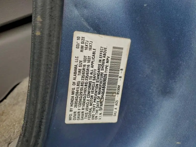 2010 HONDA ODYSSEY EX  