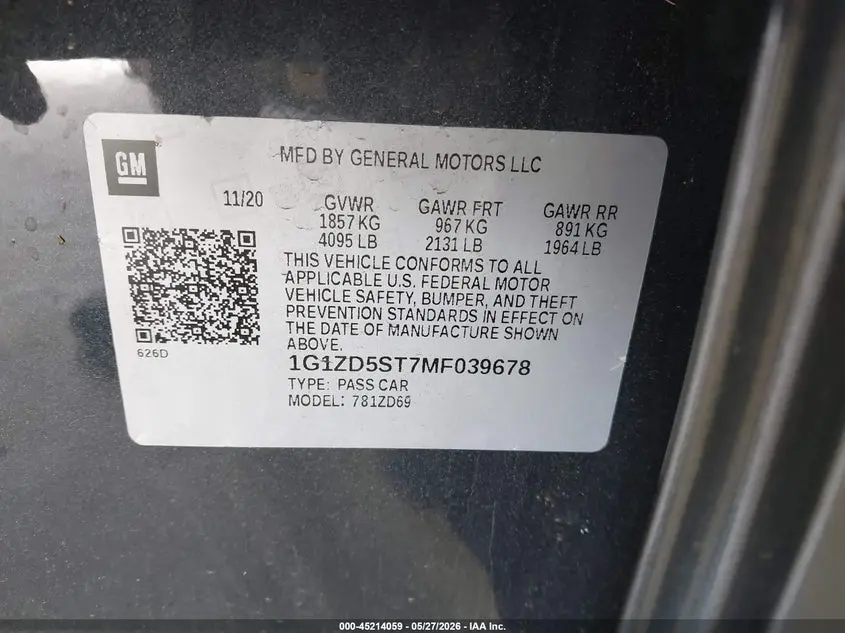 2021 CHEVROLET MALIBU FWD LT
